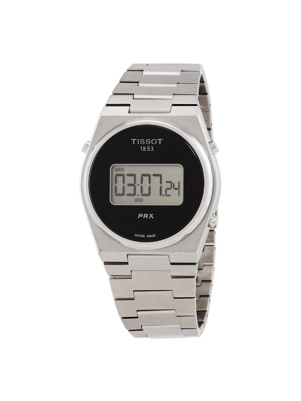 NWT Tissot PRX Quartz Digital Black Dial Men's Watch